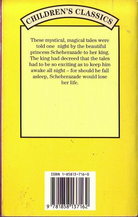 The Arabian Nights  ALADDIN & OTHER STORIES magnified rear book cover image
