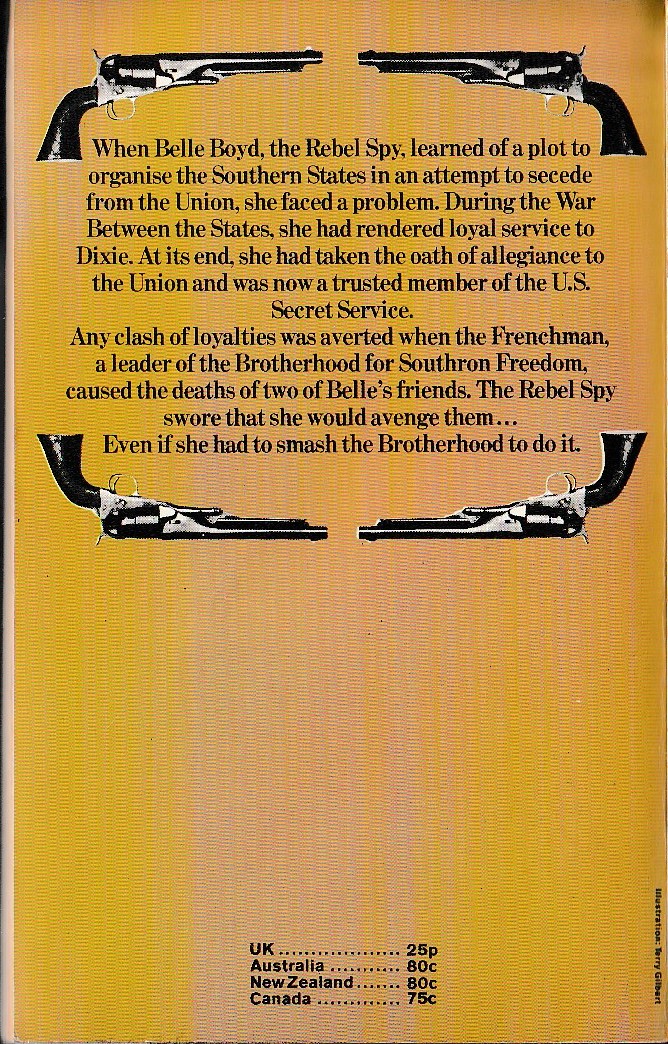 J.T. Edson  TO ARMS! TO ARMS IN DIXIE! magnified rear book cover image