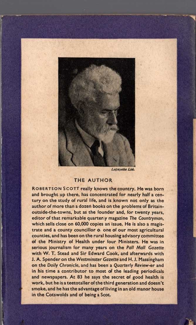 J.W.Robertson Scott  ENGLAND'S GREEN AND PLEASANT LAND magnified rear book cover image