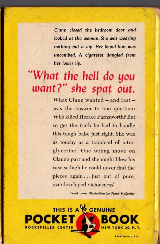 Erle Stanley Gardner  THE CASE OF THE BACKWARD MULE magnified rear book cover image