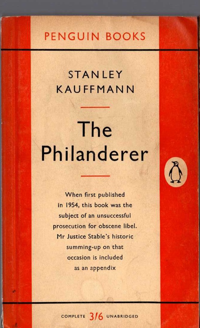 Stanley Kauffman  THE PHILANDERER front book cover image