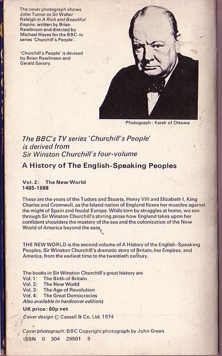 Winston Churchill  CHURCHILL'S PEOPLE (BBC TV) #2: The New World magnified rear book cover image