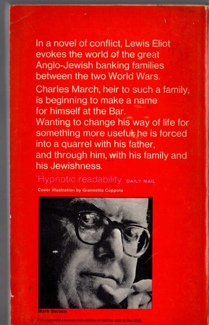 C.P. Snow  THE CONSCIENCE OF THE RICH magnified rear book cover image