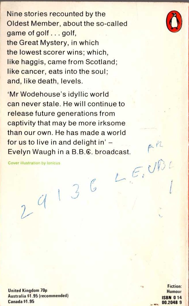 P.G. Wodehouse  THE HEART OF A GOOF magnified rear book cover image