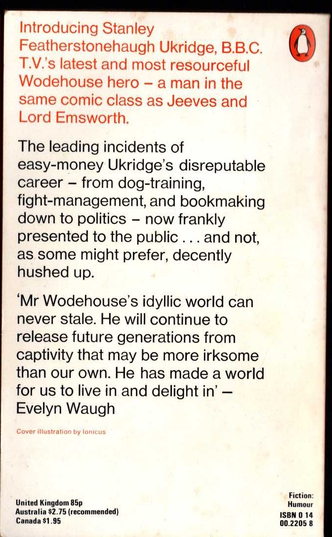 P.G. Wodehouse  UKRIDGE magnified rear book cover image