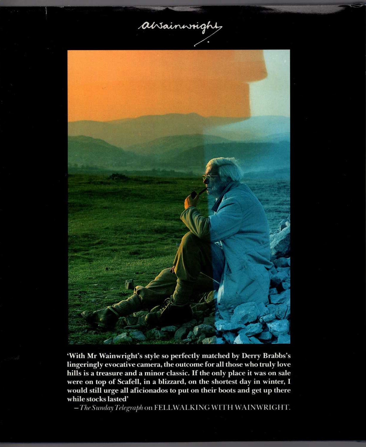WAINWRIGHT ON THE PENNINE WAY magnified rear book cover image