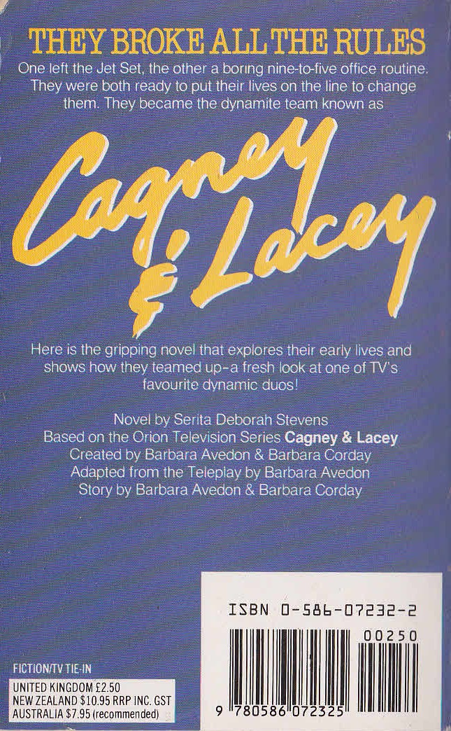 Serita Deborah Stevens  CAGNEY & LACEY (Orion TV) magnified rear book cover image