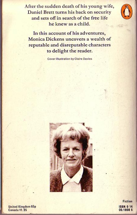 Monica Dickens  FLOWERS ON THE GRASS magnified rear book cover image