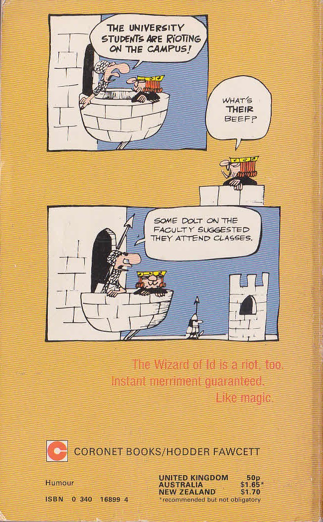 Johnny Hart  REMEMBER THE GOLDEN RULE magnified rear book cover image