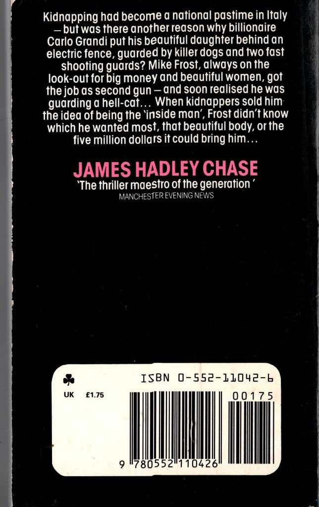 James Hadley Chase  CONSIDER YOURSELF DEAD magnified rear book cover image