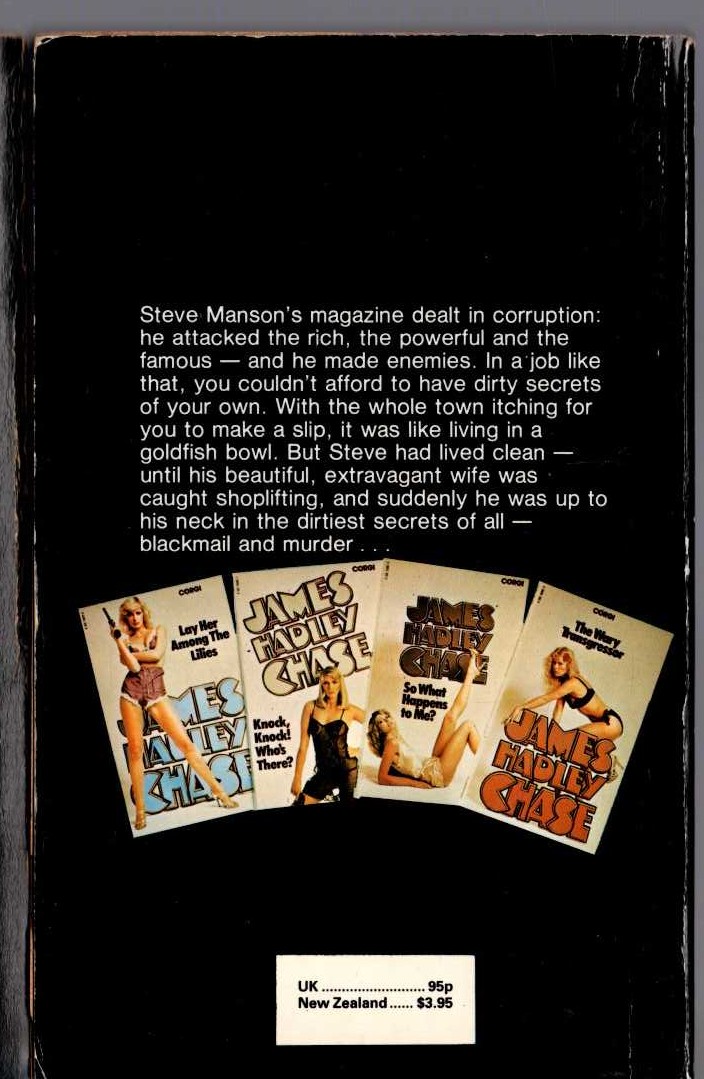 James Hadley Chase  GOLDFISH HAVE NO HIDING PLACE magnified rear book cover image