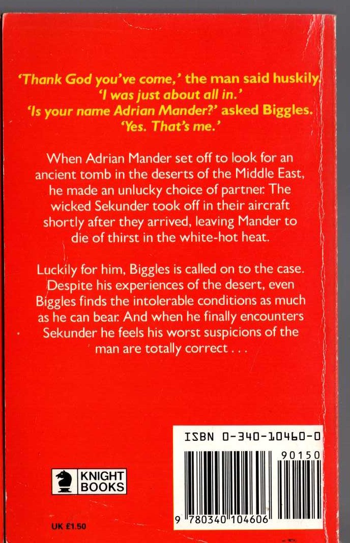 Captain W.E. Johns  BIGGLES AND THE PLOT THAT FAILED magnified rear book cover image