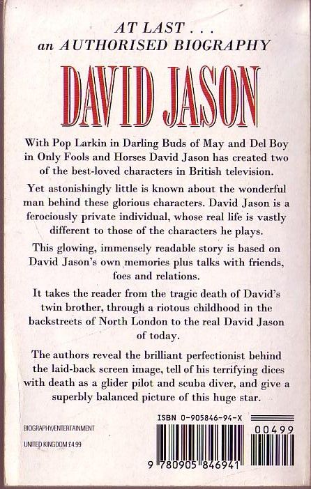 THE DAVID JASON STORY. A Perfect Life magnified rear book cover image