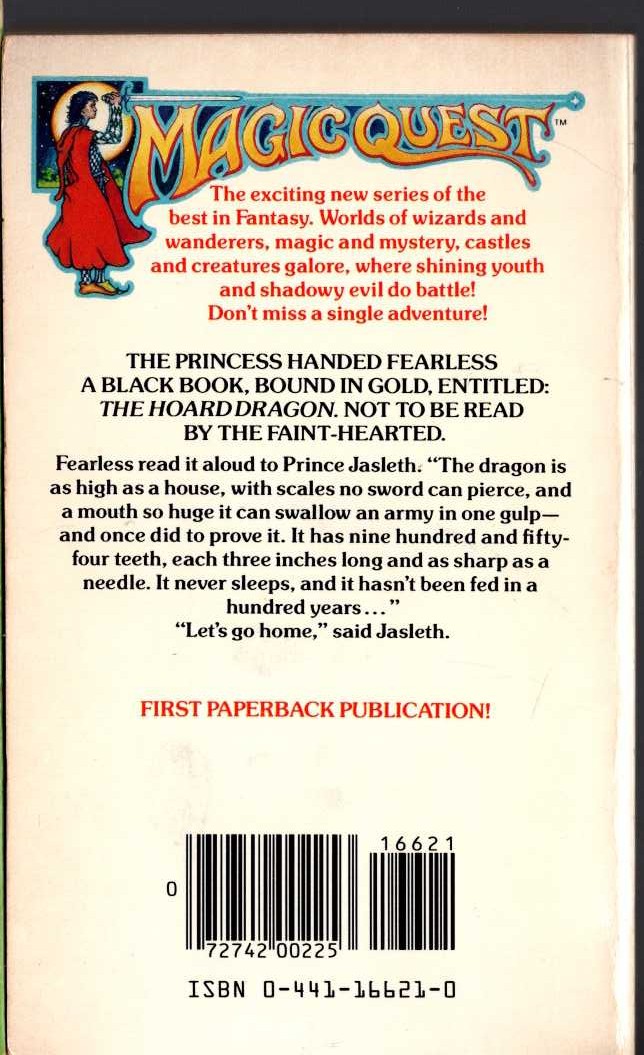 Tanith Lee  THE DRAGON HOARD magnified rear book cover image