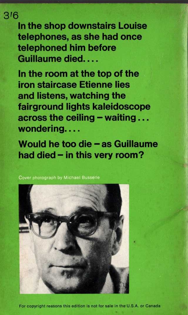 Georges Simenon  THE IRON STAIRCASE magnified rear book cover image