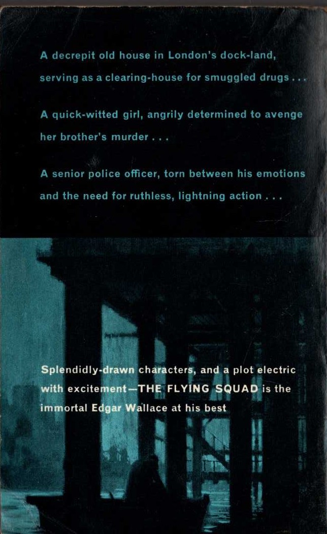 Edgar Wallace  THE FLYING SQUAD magnified rear book cover image