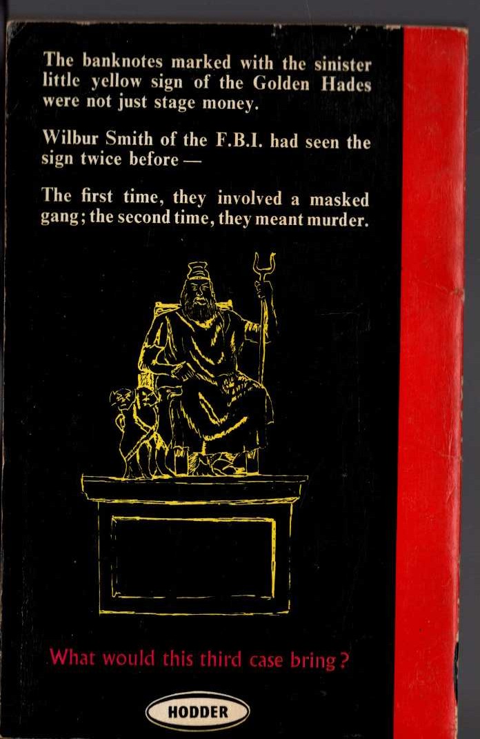 Edgar Wallace  THE GOLDEN HADES magnified rear book cover image