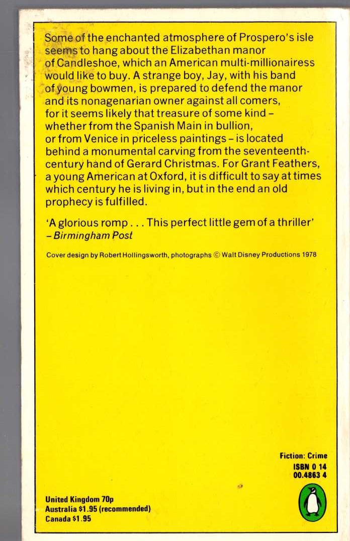 Michael Innes  CANDLESHOE (Film tie-in) magnified rear book cover image