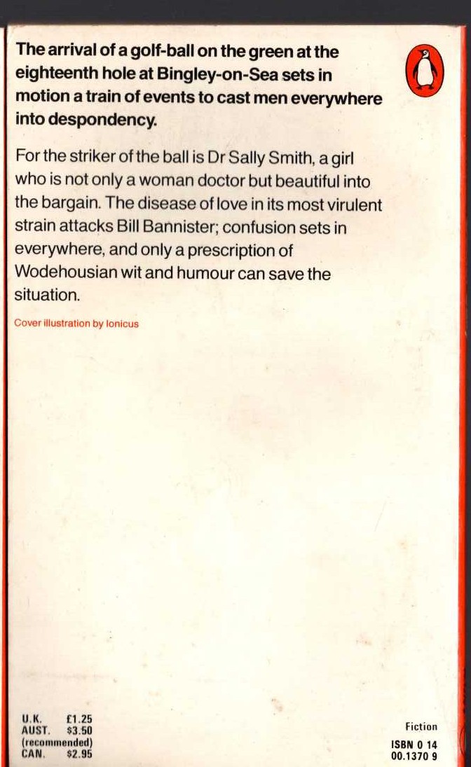 P.G. Wodehouse  DOCTOR SALLY magnified rear book cover image