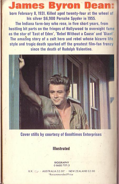 Venable Herndon  JAMES DEAN: A Short Life magnified rear book cover image