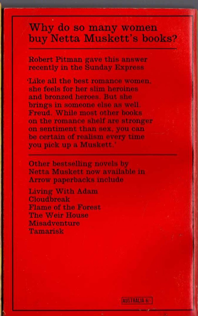 Netta Muskett  SCARLET HEELS magnified rear book cover image