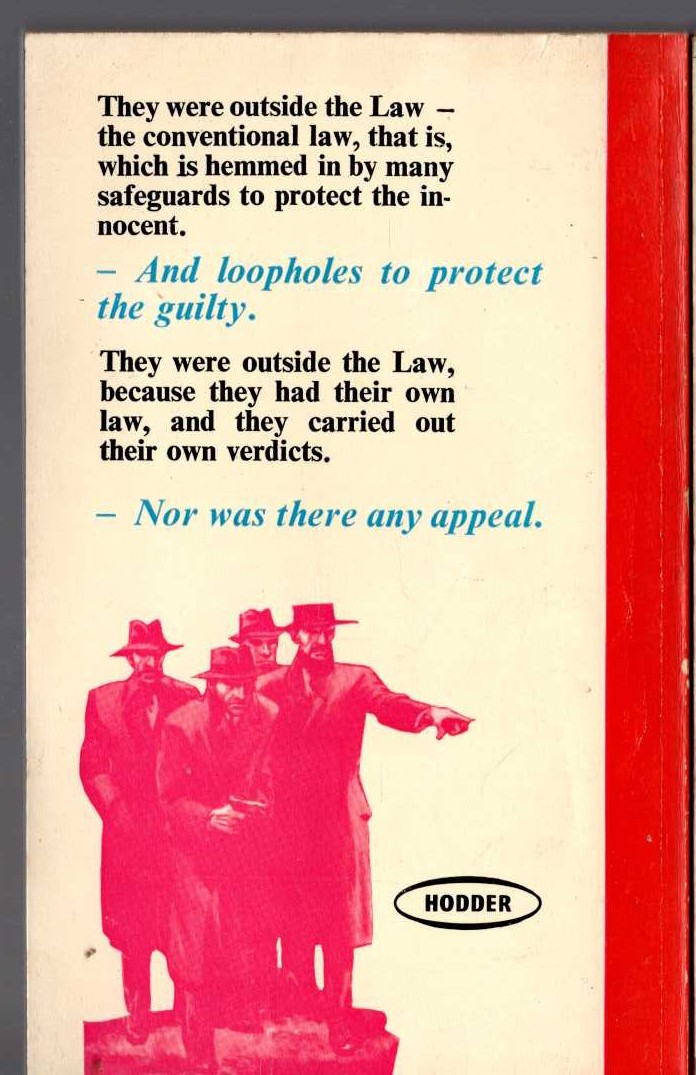 Edgar Wallace  THE LAW OF THE FOUR JUST MEN magnified rear book cover image