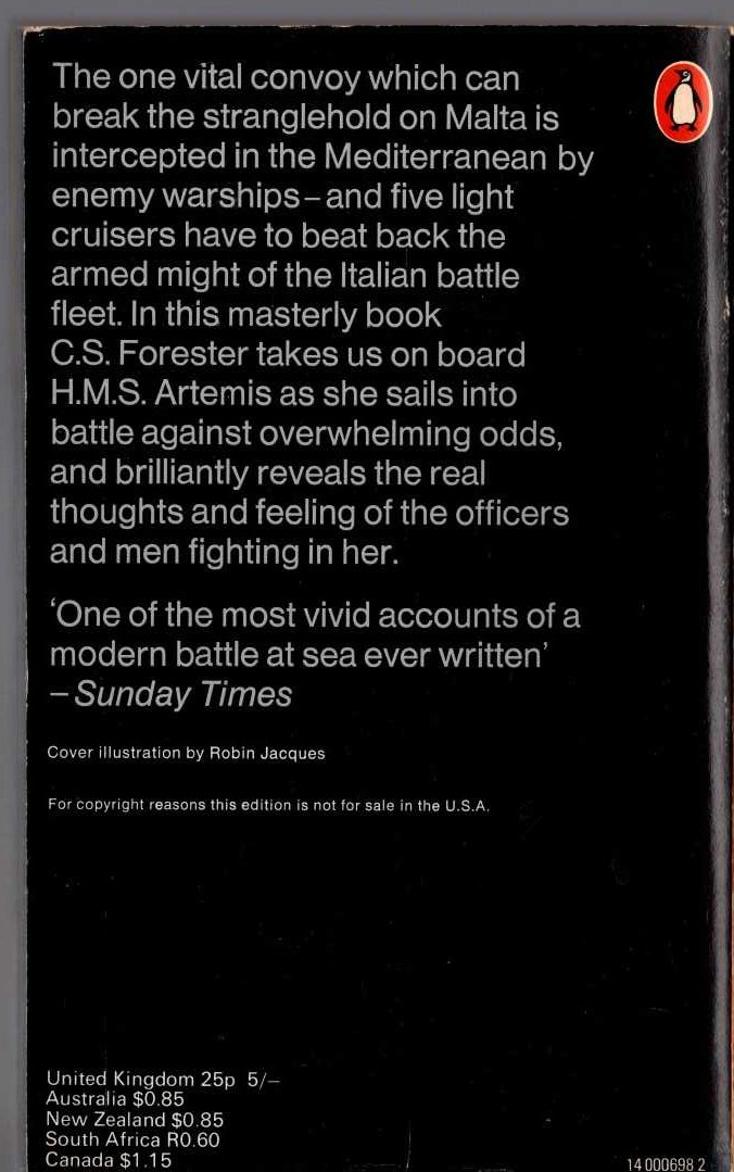C.S. Forester  THE SHIP magnified rear book cover image