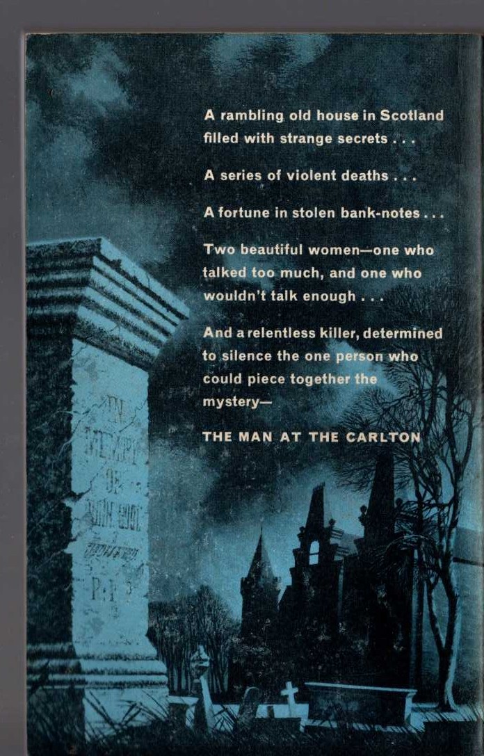 Edgar Wallace  THE MAN AT THE CARLTON magnified rear book cover image