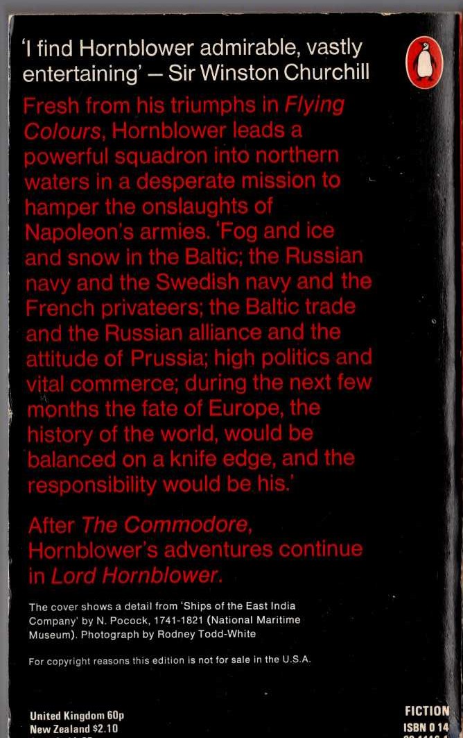 C.S. Forester  THE COMMODORE magnified rear book cover image
