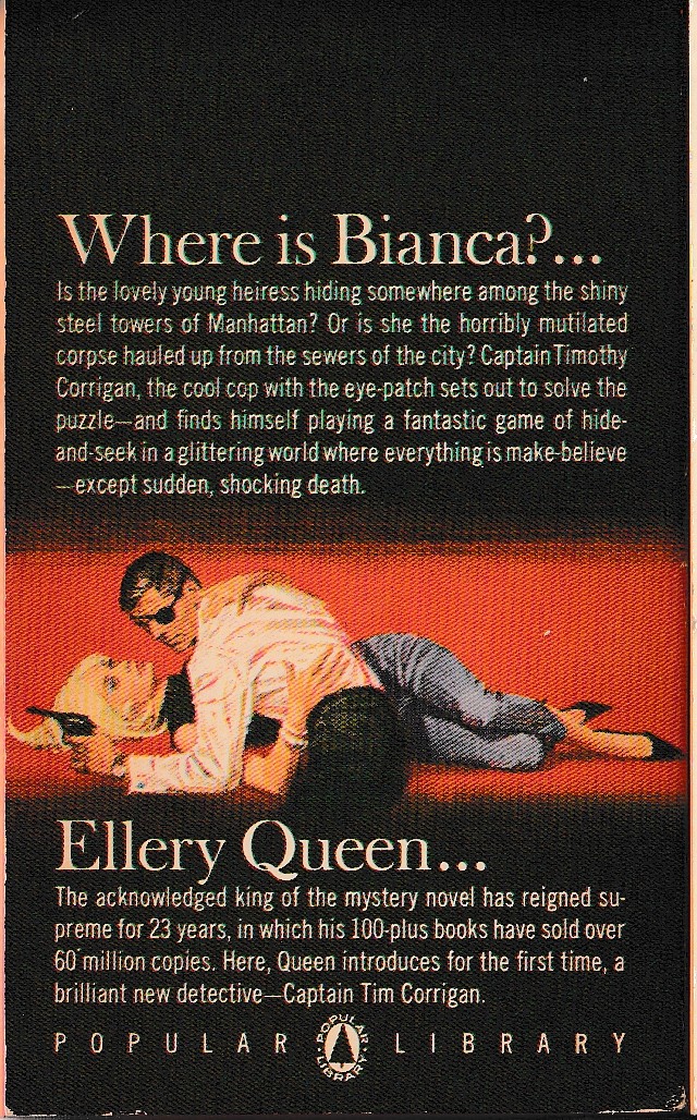 Ellery Queen  WHERE IS BIANCA? magnified rear book cover image