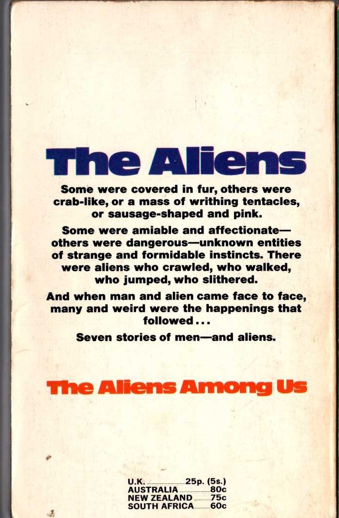 James White  THE ALIENS AMONG US magnified rear book cover image