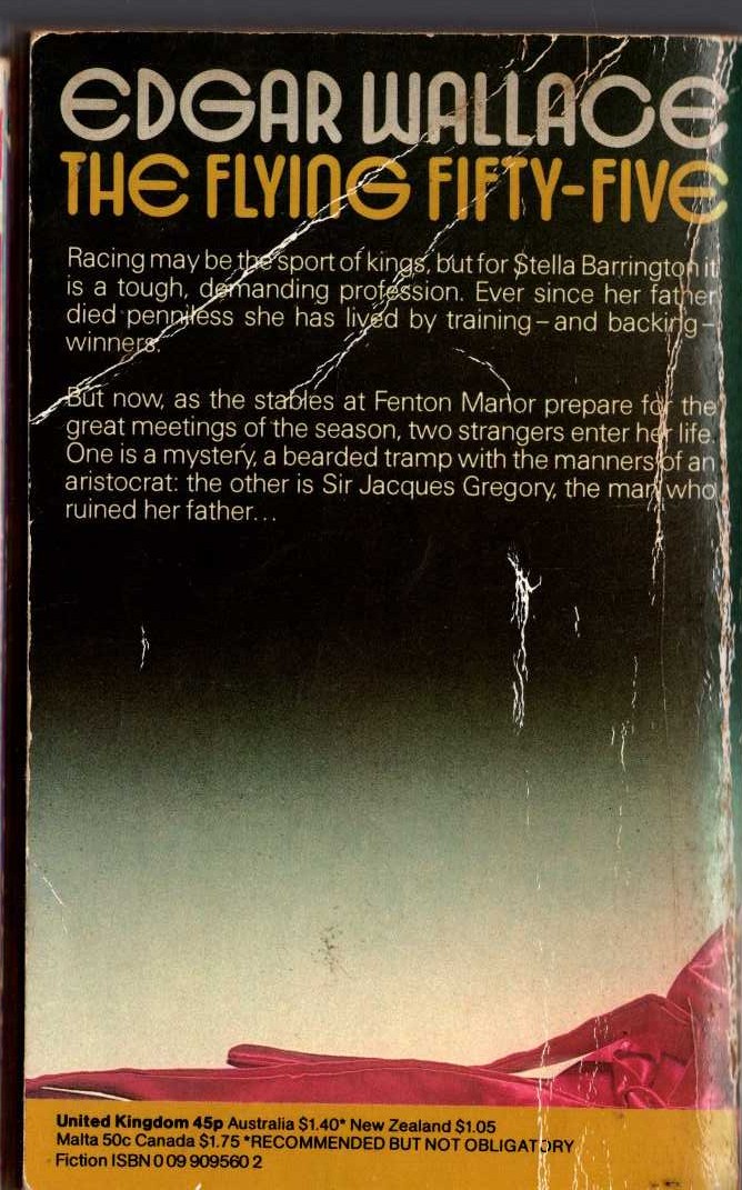 Edgar Wallace  THE FLYING FIFTY-FIVE magnified rear book cover image