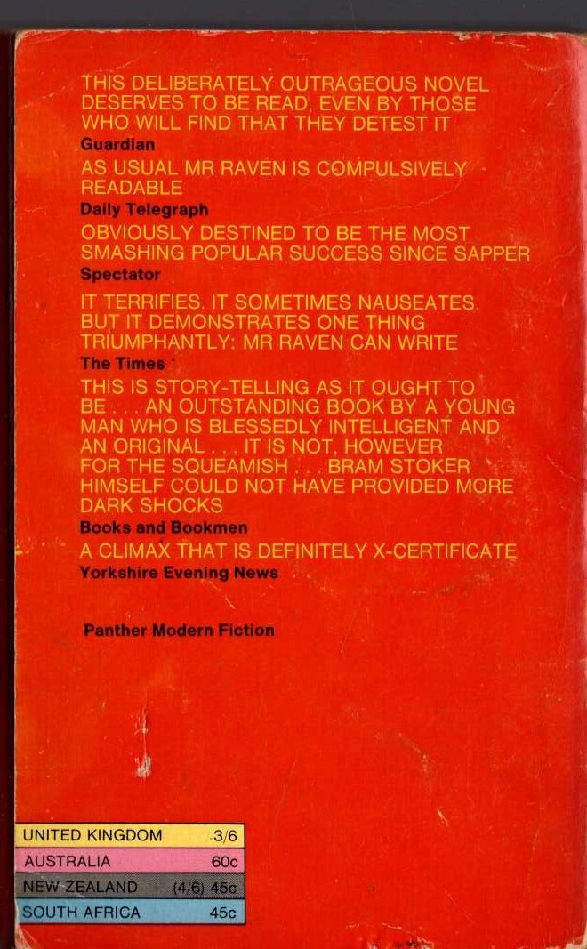 Simon Raven  DOCTORS WEAR SCARLET magnified rear book cover image