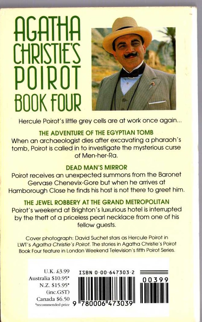 Agatha Christie  AGATHA CHRISTIE'S POIROT. BOOK FOUR (TV tie-in) magnified rear book cover image