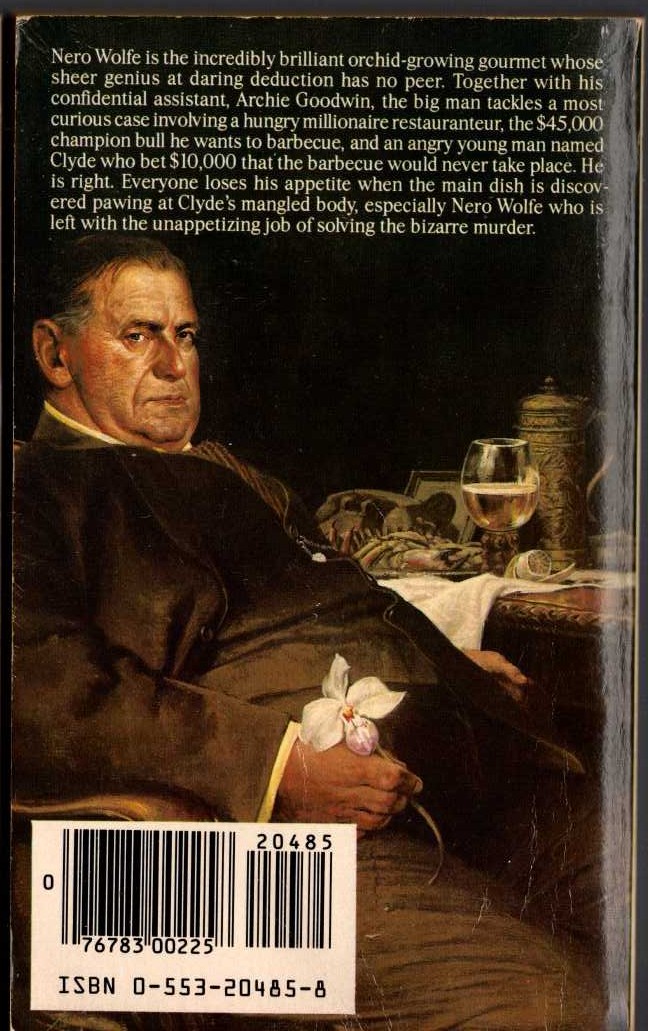 Rex Stout  SOME BURIED CAESAR magnified rear book cover image