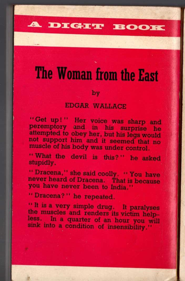 Edgar Wallace  THE WOMAN FROM THE EAST magnified rear book cover image