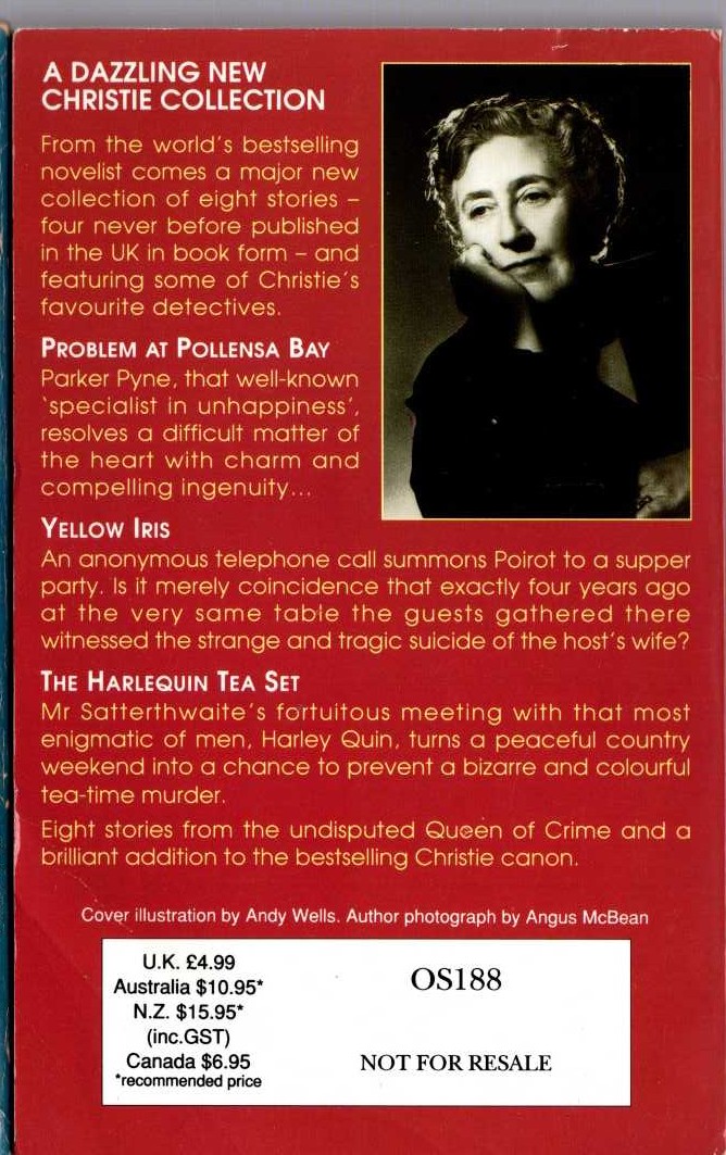 Agatha Christie  PROBLEM AT POLLENSA BAY AND OTHER STORIES magnified rear book cover image