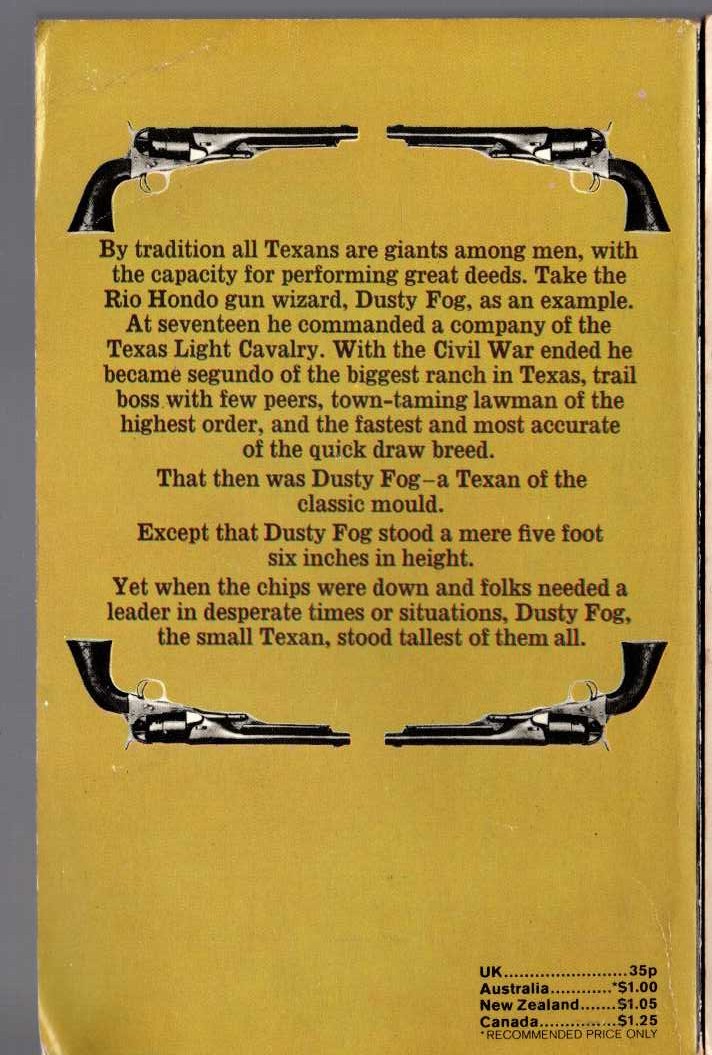 J.T. Edson  THE SMALL TEXAN magnified rear book cover image