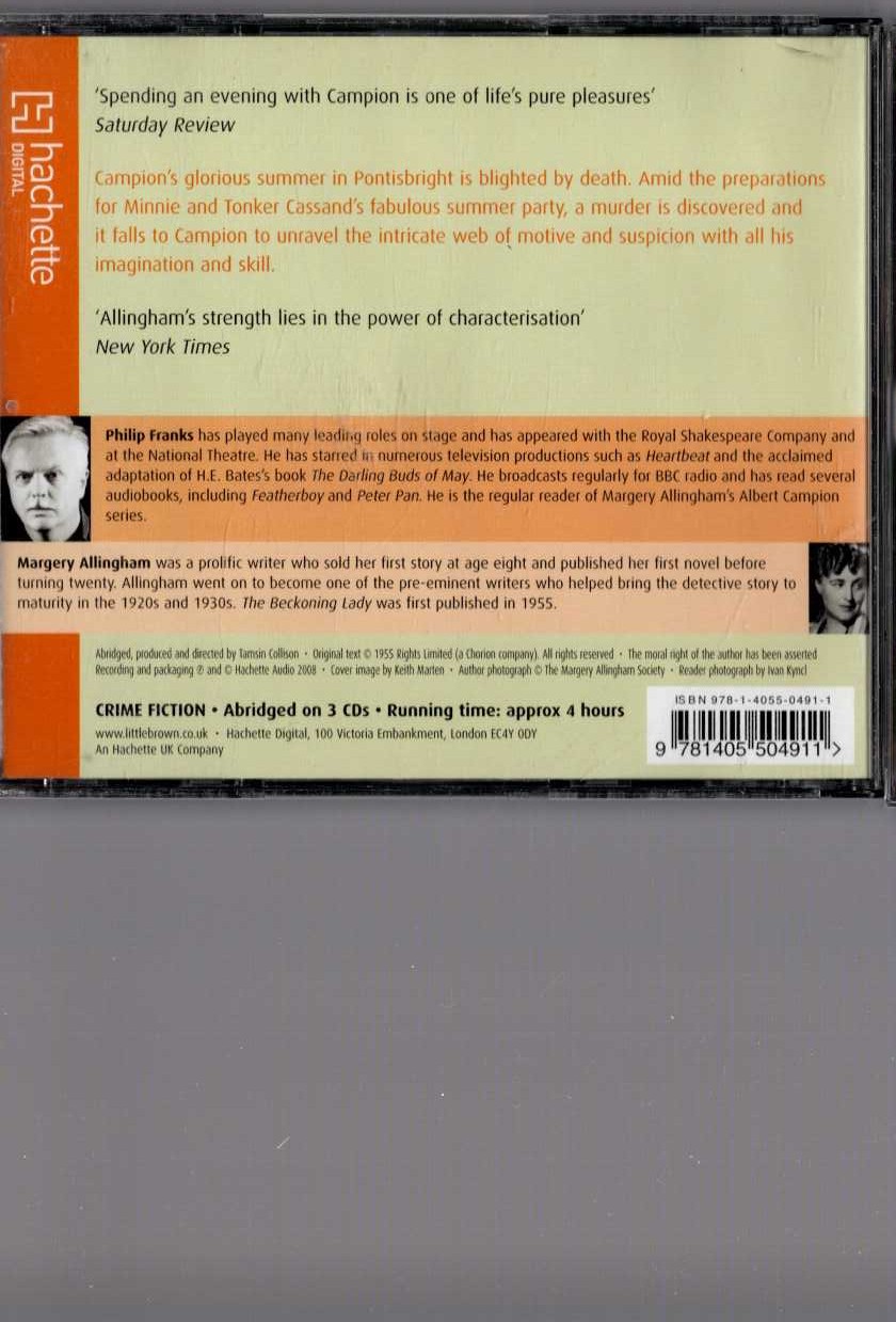 THE BECKONING LADY magnified rear book cover image
