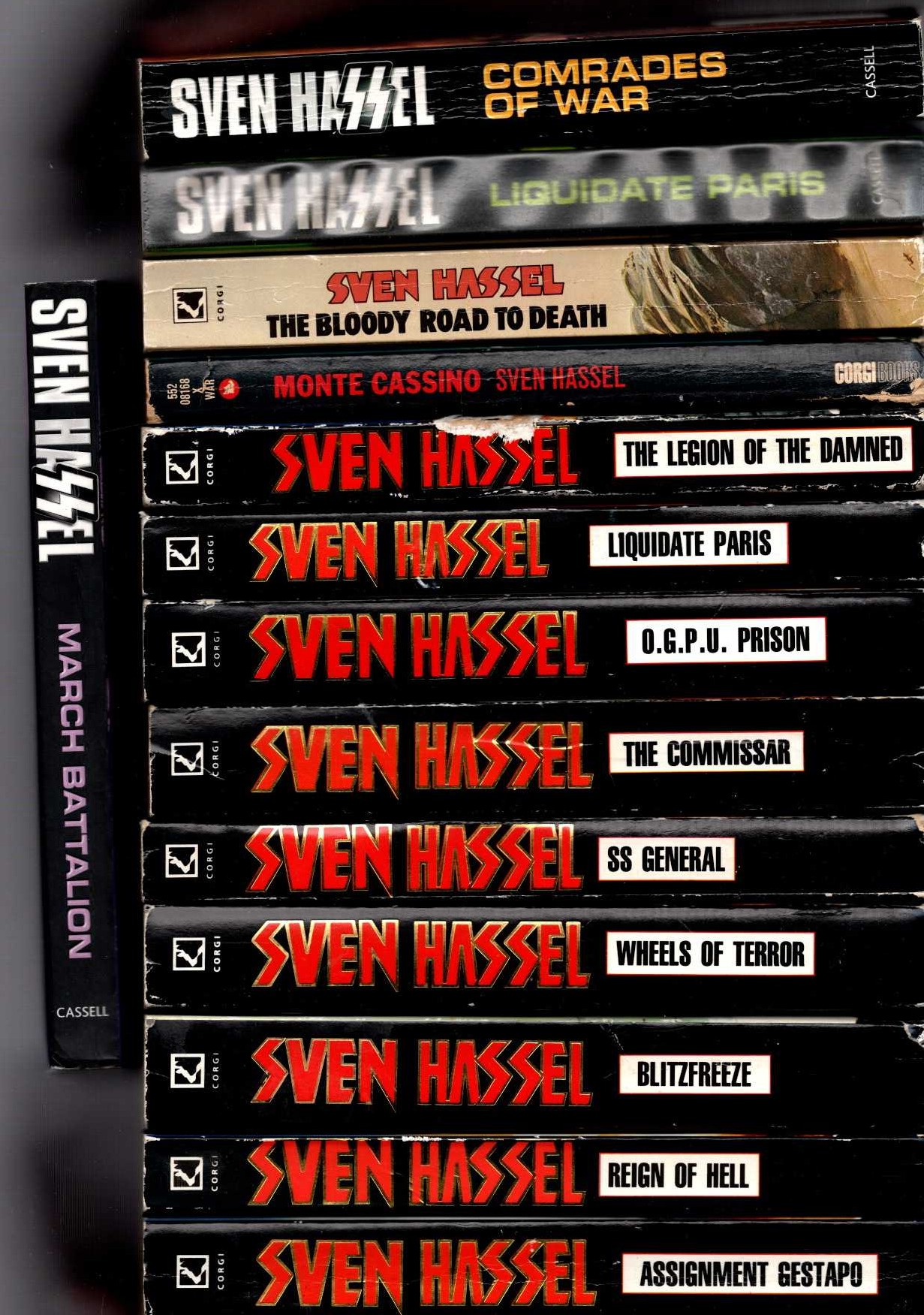 Sven Hassel  SET OF 14 WARTIME BOOKS front book cover image