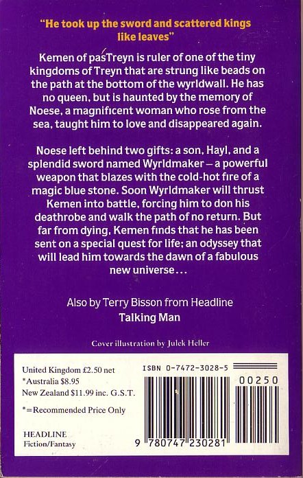 Terry Bisson  WYRLDMAKER magnified rear book cover image