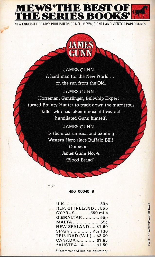 John Delaney  JAMES GUNN 3: HARD BOUNTY magnified rear book cover image