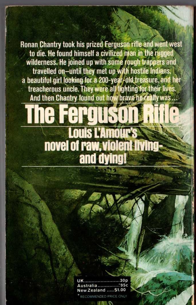 Louis L'Amour  THE FERGUSON RIFLE magnified rear book cover image