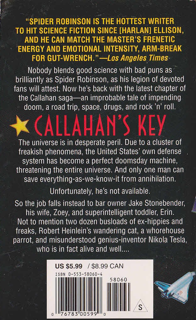 Spider Robinson  CALLAHAN'S KEY magnified rear book cover image