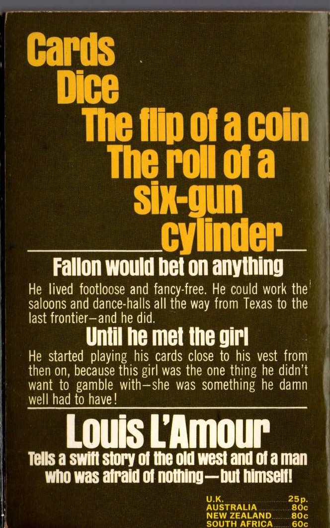 Louis L'Amour  FALLON magnified rear book cover image