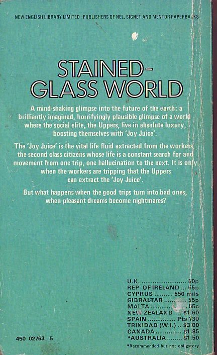Kenneth Bulmer  STAINED-GLASS WORLD magnified rear book cover image