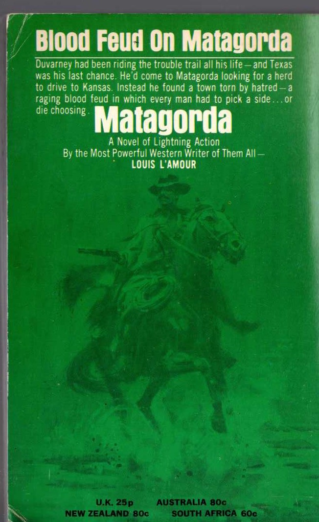 Louis L'Amour  MATAGORDA magnified rear book cover image