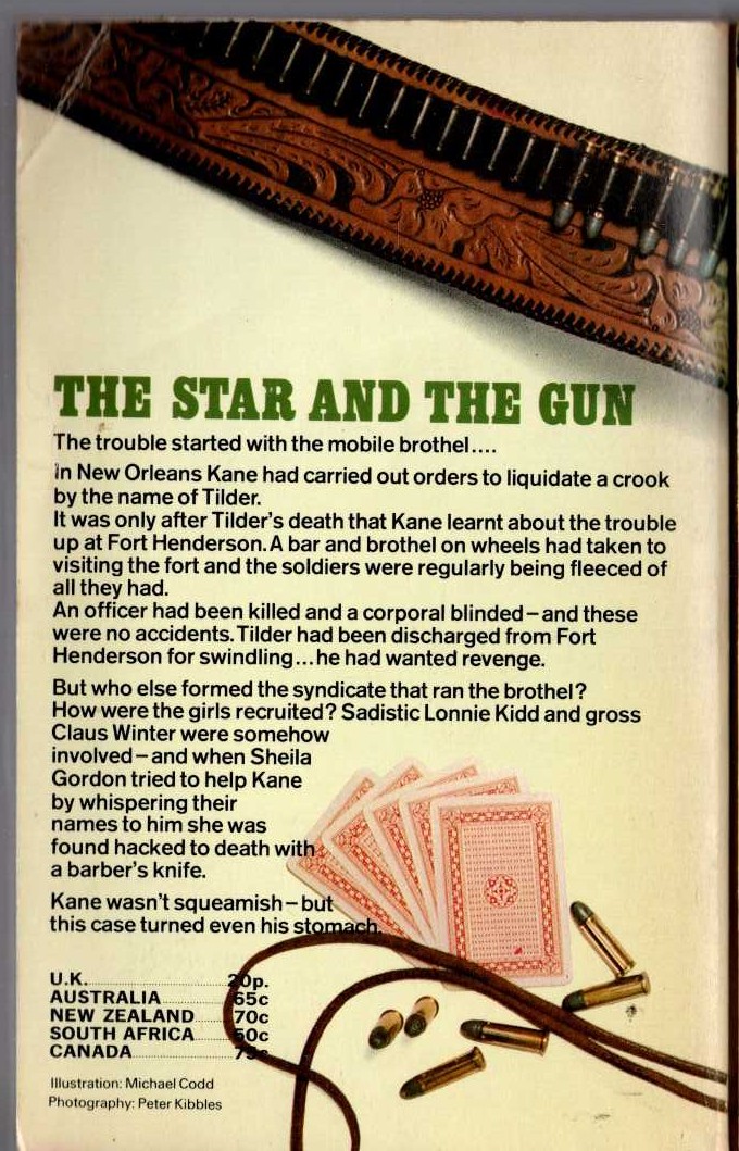Louis Masterson  THE STAR AND THE GUN magnified rear book cover image