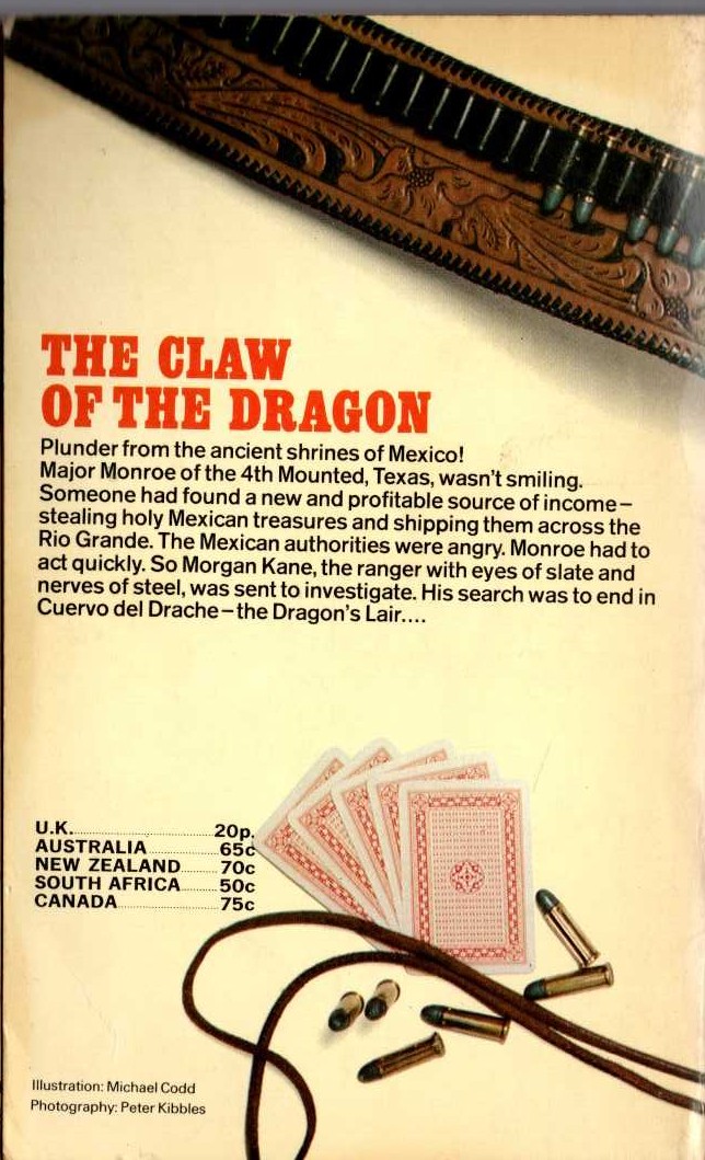 Louis Masterson  THE CLAW OF THE DRAGON magnified rear book cover image
