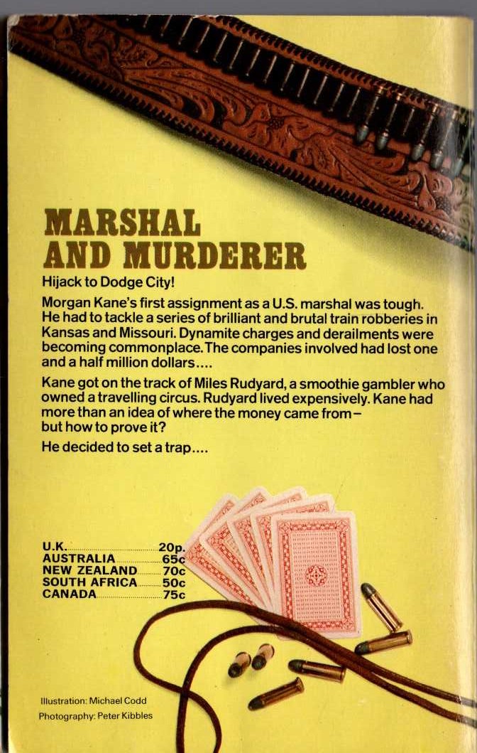 Louis Masterson  MARSHAL AND MURDERER magnified rear book cover image